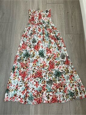 Funky People Strapless Floral Maxi Dress Size Large
